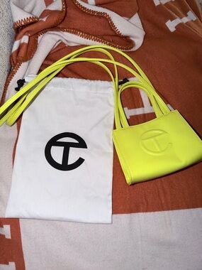 Telfar Neon Yellow Mini Shopping Bag